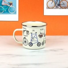 Bikes Enamel Mug Bikes Enamel Mug