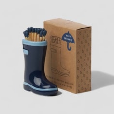 Green welly boot matchstick holder Blue Green welly boot matchstick holder Blue