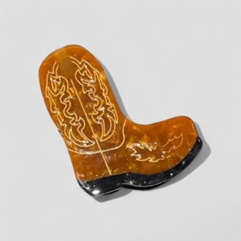 Brown Cowboy Boot Hair Claw Brown Cowboy Boot Hair Claw