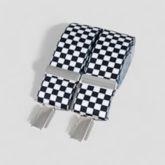 Black & White Check Braces