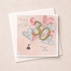 Age 30 Birthday Card - Heart Balloons Age 30 Birthday Card - Heart Balloons