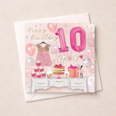 Age 10 Birthday Card - Birthday Party Age 10 Birthday Card - Birthday Party