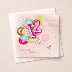 Age 12 Birthday Card - Birthday Balloons