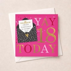 Age 18 Birthday Card - Yay 18 Today Age 18 Birthday Card - Yay 18 Today