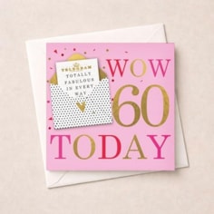 Age 60 Birthday Card - Yay 60 Today Age 60 Birthday Card - Yay 60 Today