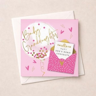New Baby Card - Granddaughter Telegram New Baby Card - Granddaughter Telegram