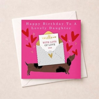 Daughter Birthday Card - Dachshund