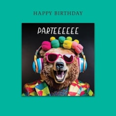 Magnet Card - Parteeeee Bear Magnet Card - Parteeeee Bear