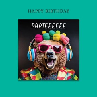 Magnet Card - Parteeeee Bear Magnet Card - Parteeeee Bear
