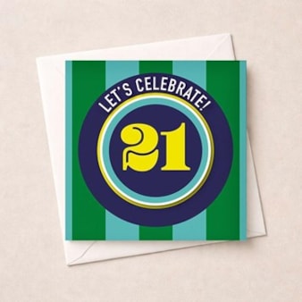 Beermat Age 21 Card - 21 Let's Celebrate Beermat Age 21 Card - 21 Let's Celebrate