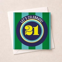 Beermat Age 21 Card - 21 Let's Celebrate