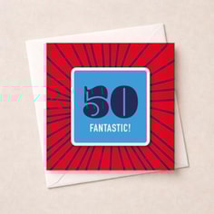 Beermat Age 50 Card - 50 Fantastic