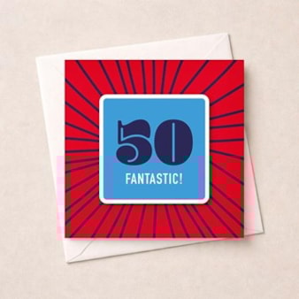 Beermat Age 50 Card - 50 Fantastic