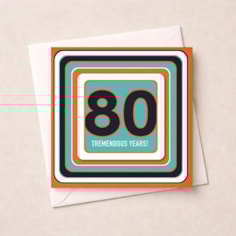 Beermat Age 80 Card - 80 Tremendous Years Beermat Age 80 Card - 80 Tremendous Years