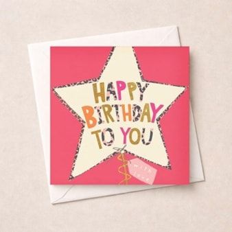 Birthday Card - Star Balloon