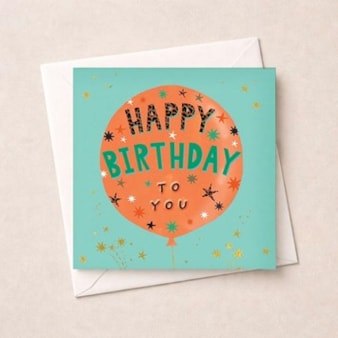 Birthday Card - Birthday Balloon Birthday Card - Birthday Balloon