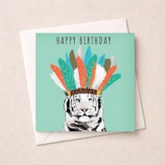 Birthday Card - White Tiger Birthday Card - White Tiger