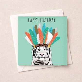 Birthday Card - White Tiger