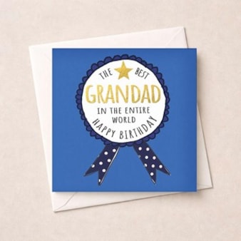 Grandad Birthday Card - Birthday Rosette