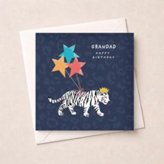 Grandad Birthday Card - White Tiger