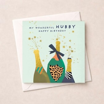 Husband Birthday Card - Popping Bottles Husband Birthday Card - Popping Bottles