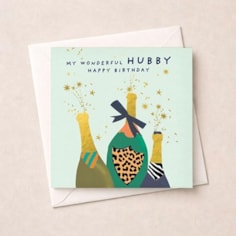 Husband Birthday Card - Popping Bottles
