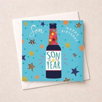 Son Birthday Card - Bottle Of Beer