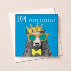 Son Birthday Card - King Bear Son Birthday Card - King Bear