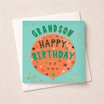 Grandson Birthday Card - Birthday Balloon
