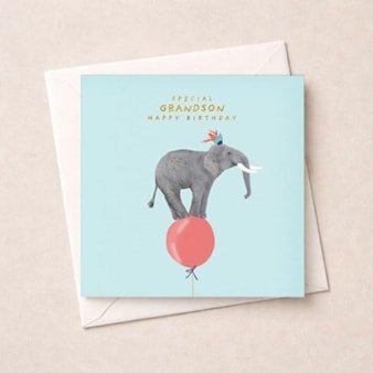 Grandson Birthday Card - Elephant Grandson Birthday Card - Elephant
