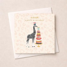 Sister Birthday Card - Giraffe