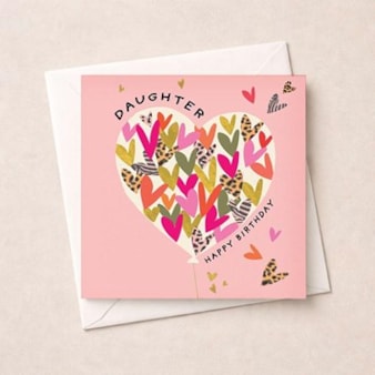 Daughter Birthday Card -  Balloon Of Hearts