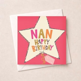 Nan Birthday Card - Star Balloon Nan Birthday Card - Star Balloon