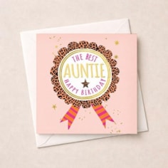 Auntie Birthday Card - Birthday Rosette