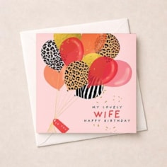 Wife Birthday Card - Bunch Of Balloons Wife Birthday Card - Bunch Of Balloons