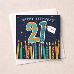 Age 21 Birthday Card - Birthday Candles Age 21 Birthday Card - Birthday Candles