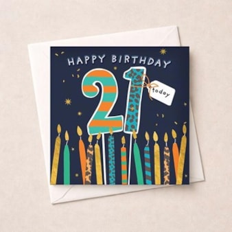 Age 21 Birthday Card - Birthday Candles Age 21 Birthday Card - Birthday Candles