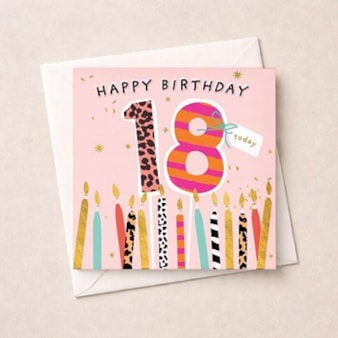 Age 18 Birthday Card - Birthday Candles
