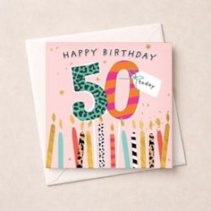 Age 50 Birthday Card - Birthday Candles Age 50 Birthday Card - Birthday Candles