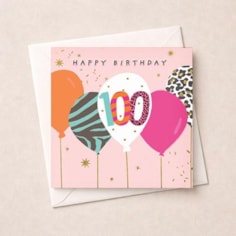 Age 100 Birthday Card - Bunch Of Balloons