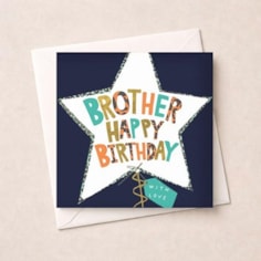 Brother Birthday Card - Star Balloon Brother Birthday Card - Star Balloon