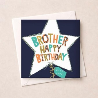 Brother Birthday Card - Star Balloon Brother Birthday Card - Star Balloon