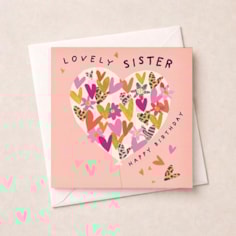 Sister Birthday Card - Balloon Of Hearts