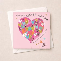 Sister-in-Law Birthday Card - Balloon Of Hearts