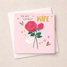 Wife Birthday Card - Rose