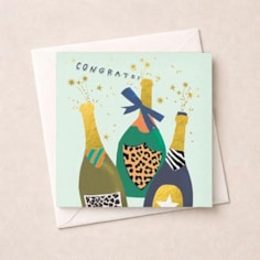 Congratulations Card - Popping Bottles