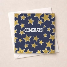 Congratulations Card - Gold Stars Congratulations Card - Gold Stars