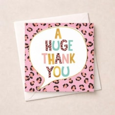 Thank You Card - Pink Leopard Print Thank You Card - Pink Leopard Print