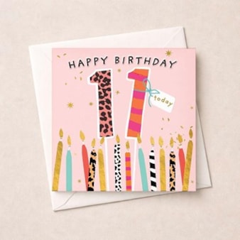 Age 11 Birthday Card - 11 Today Candles