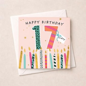 Age 17 Birthday Card - 17 Today Candles